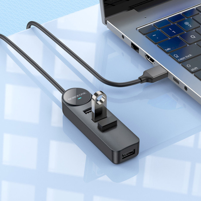 USB-хаб BOROFONE DH5 Erudite USB-A to 4xUSB2.0 (1.2m)