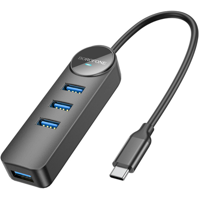 USB-хаб BOROFONE DH5 Erudite USB-C to 4xUSB3.0 (0.2m)
