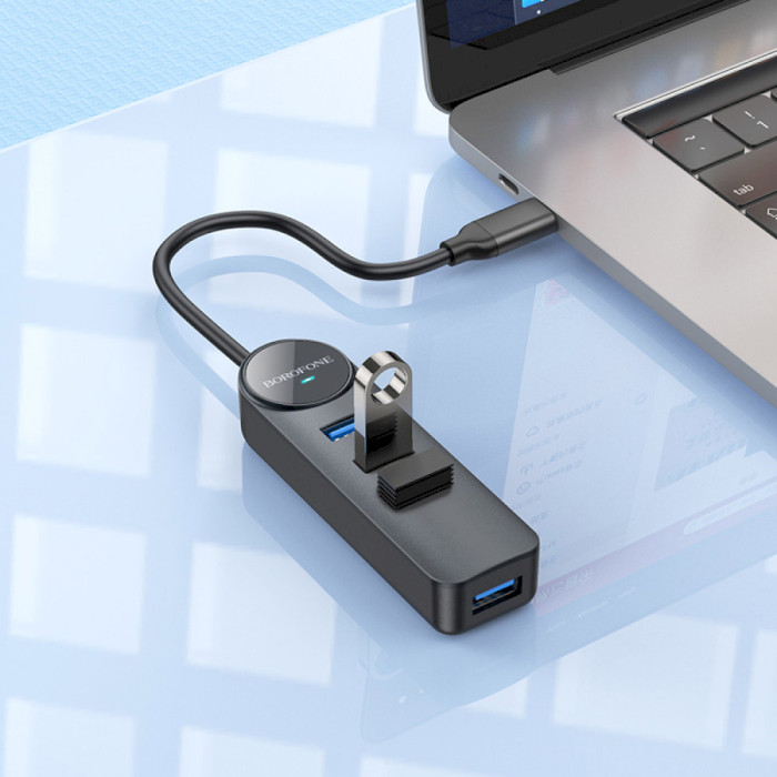 USB-хаб BOROFONE DH5 Erudite USB-C to 4xUSB3.0 (0.2m)