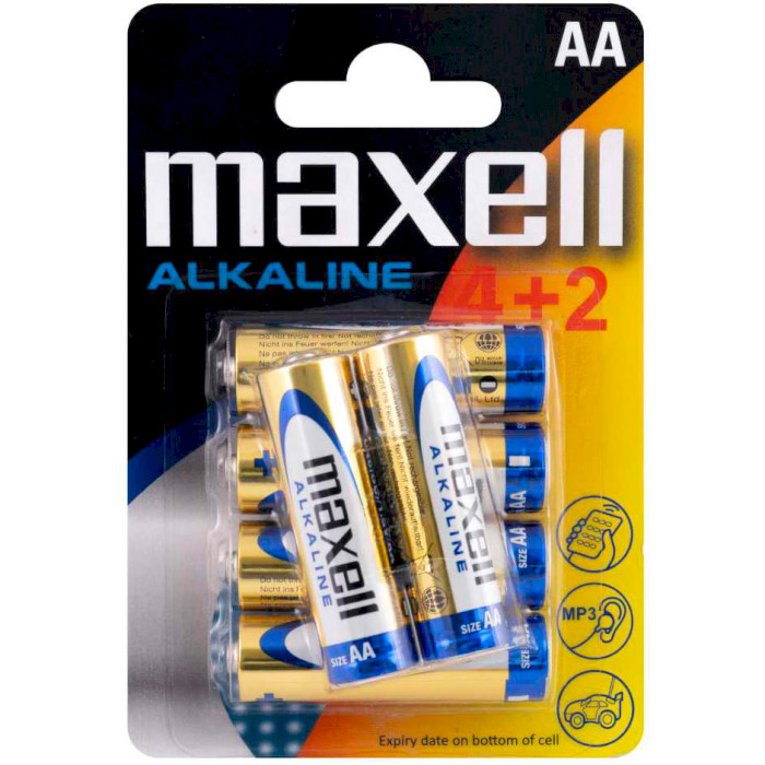 Батарейка MAXELL Alkaline AA 6шт/уп (790230.04.CN)
