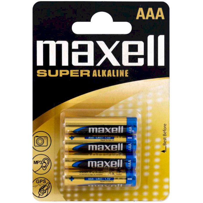 Батарейка MAXELL Super Alkaline AAA 4шт/уп (790336.04.EU)