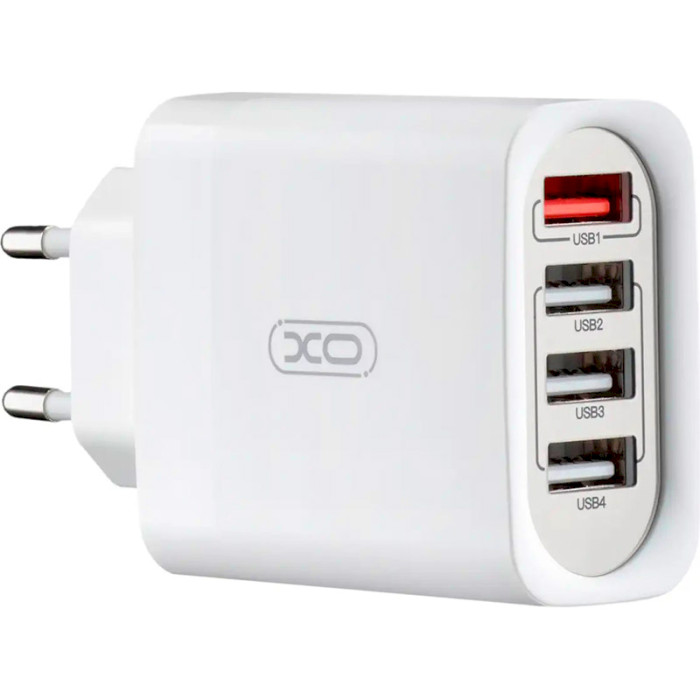 Зарядное устройство XO L100 4xUSB-A, QC3.0, 18W White (XO-L100)