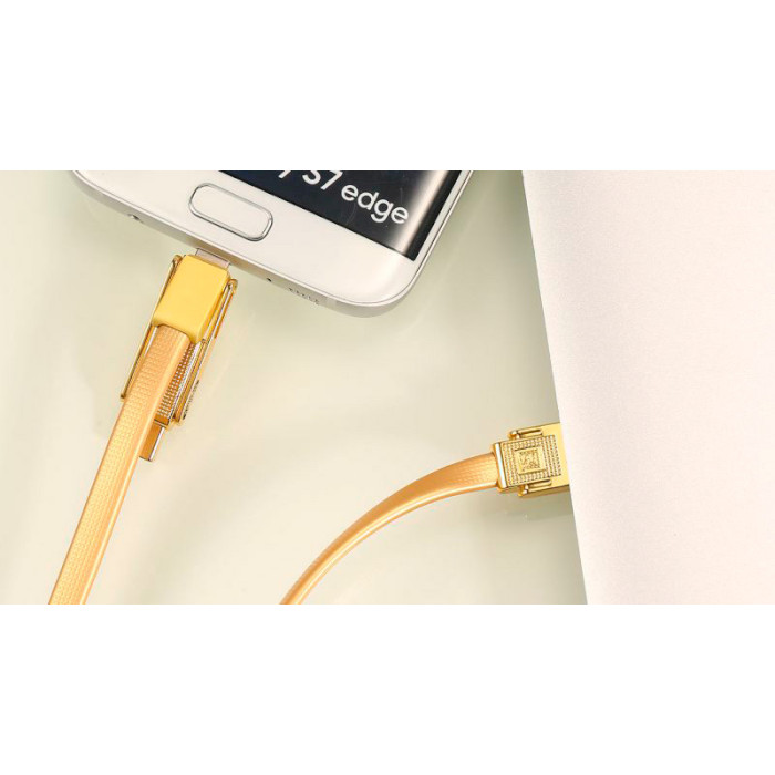 Кабель REMAX Gplex 3-in 1 USB-A to Lightning/Micro-USB/Type-C 1м Gold (RC-070TH-GD)