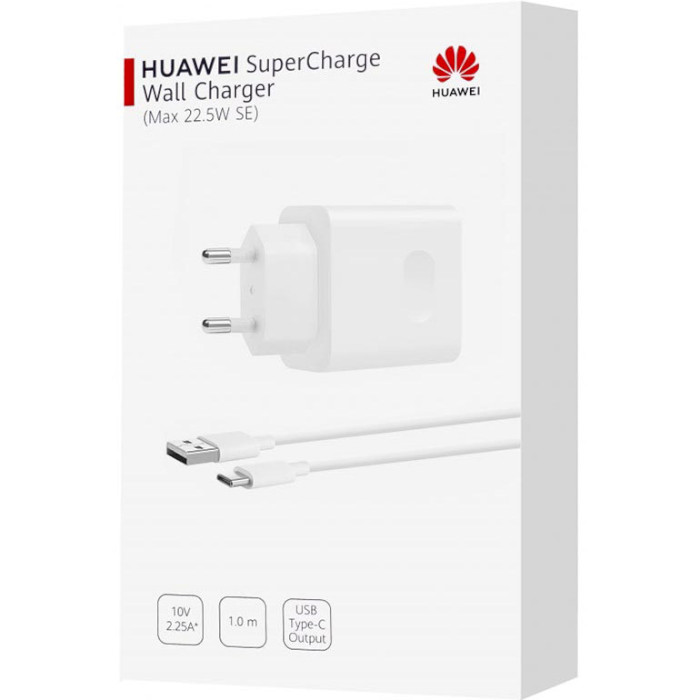 Зарядний пристрій HUAWEI CP404B SuperCharge 22.5W White w/Type-C cable (55033325)