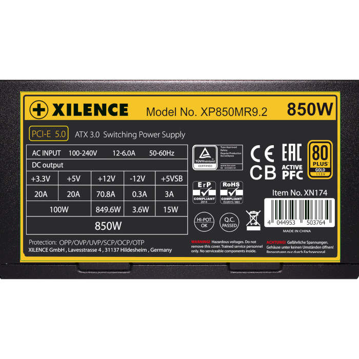 Блок питания 850W XILENCE Performance X+ XP850MR9.2 (XN174)