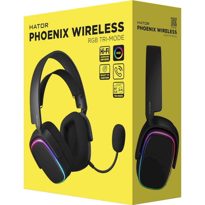 Наушники геймерские HATOR Phoenix Wireless Tri-mode Black (HTA-870)