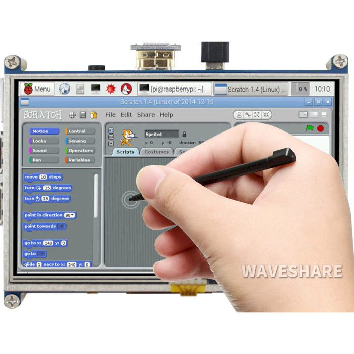 Дисплей WAVESHARE 5" Resistive Touch Screen LCD TFT 800x480 HDMI Low Power for Pi 3/4 (10563)