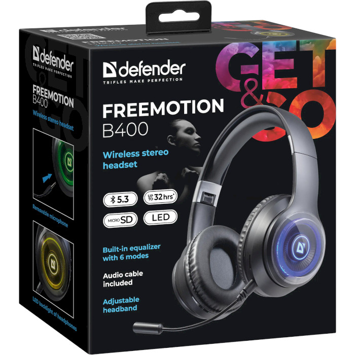 Навушники геймерскі DEFENDER FreeMotion B400 Black (63400)