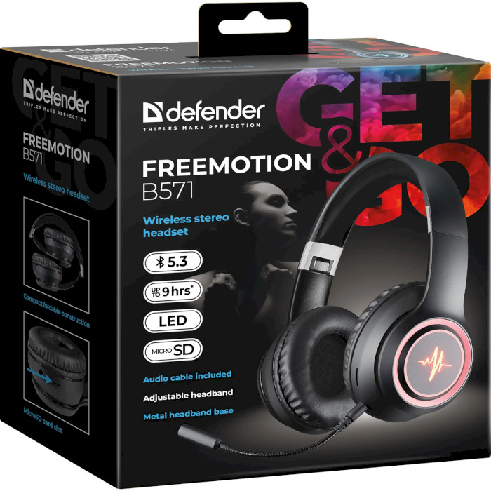 Навушники геймерскі DEFENDER FreeMotion B571 Black (63572)