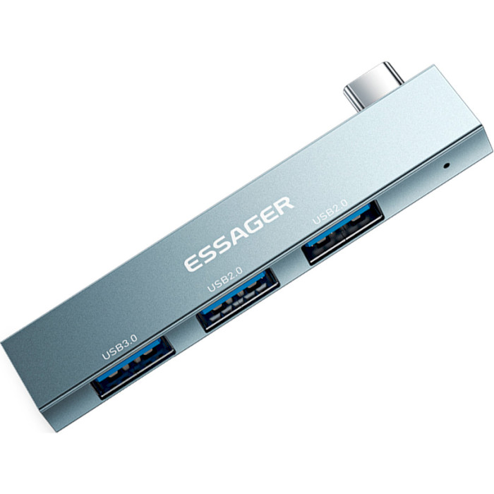 USB-хаб ESSAGER 3-in-1 USB-C to 3xUSB-A OTG Charging Hub Gray (EHBC03-FY0G-P)