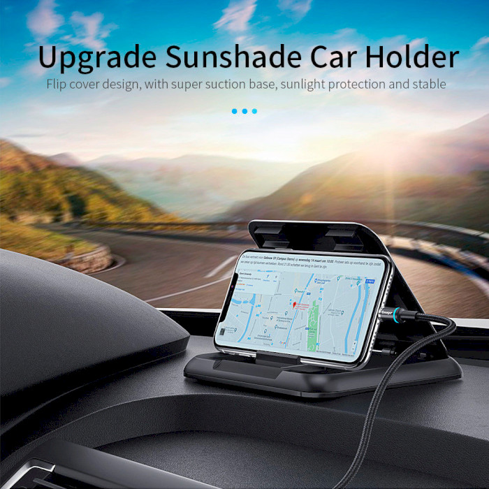 Автотримач для смартфона ESSAGER Jubo Phoen Holder of Car Dashboard Center Control Black