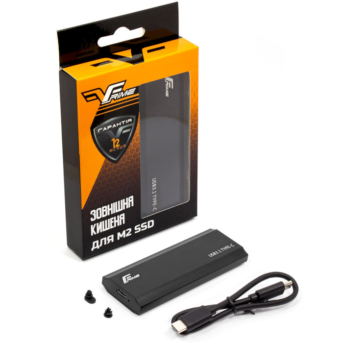 Кишеня зовнішня FRIME FHE300.M2UC M.2 SSD to USB 3.2 Black