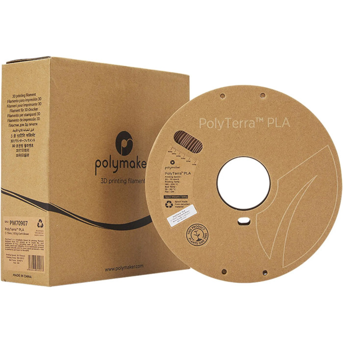 Пластик (филамент) для 3D принтера POLYMAKER PolyTerra PLA 1.75mm, 1кг, Earth Brown (PM70907)