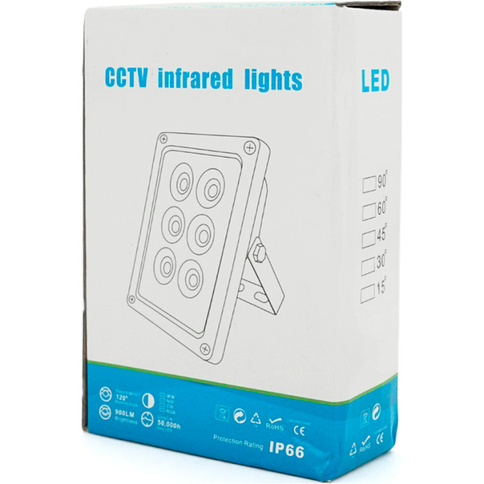 Прожектор інфрачервоний LIGHTWELL LW9-50IR006-12