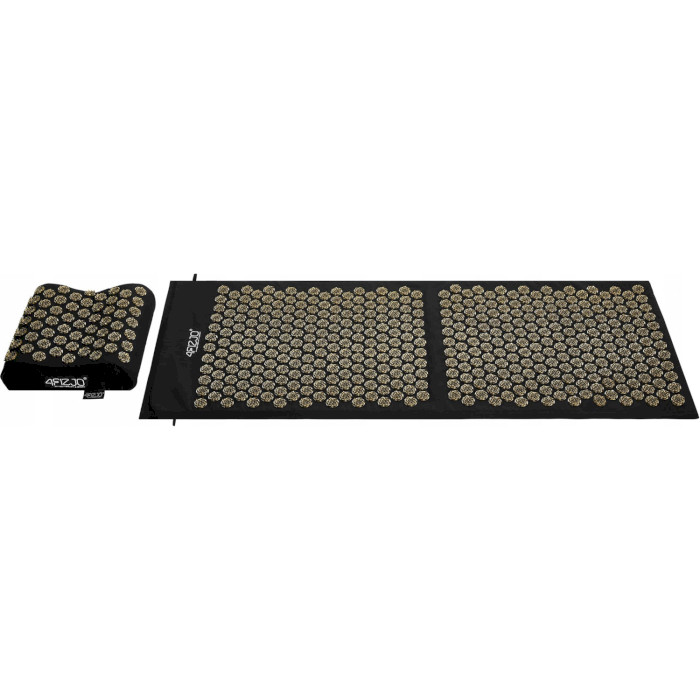 Акупунктурний килимок (аплікатор Кузнєцова) з подушкою 4FIZJO Ergo Mat XL Black/Gold (4FJ0383)