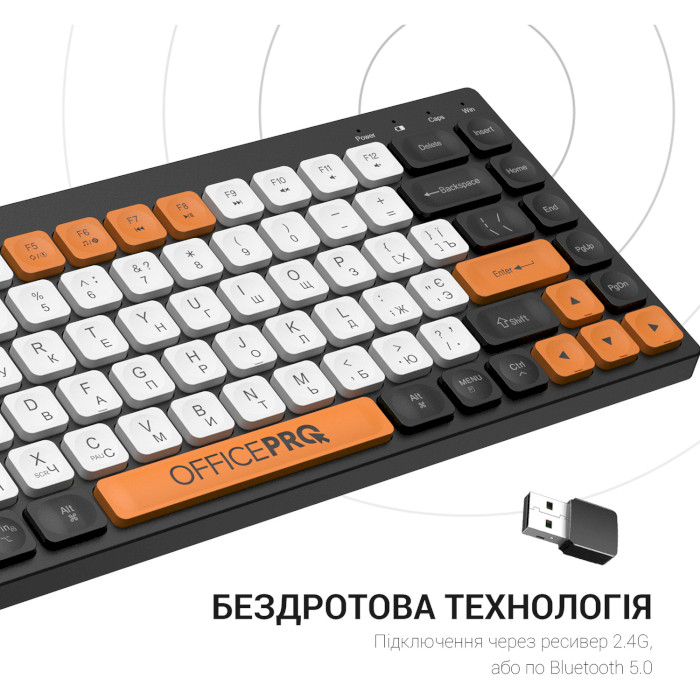 Клавіатура бездротова OFFICEPRO SK955 Black