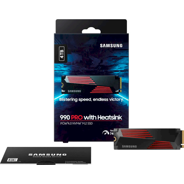 SSD диск SAMSUNG 990 Pro w/heatsink 4TB M.2 NVMe (MZ-V9P4T0CW)