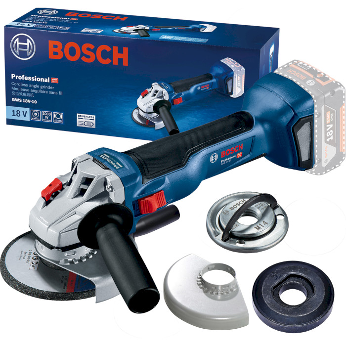 Аккумуляторная угловая шлифовальная машина BOSCH GSW 18V-10 Professional (0.601.7B0.100)