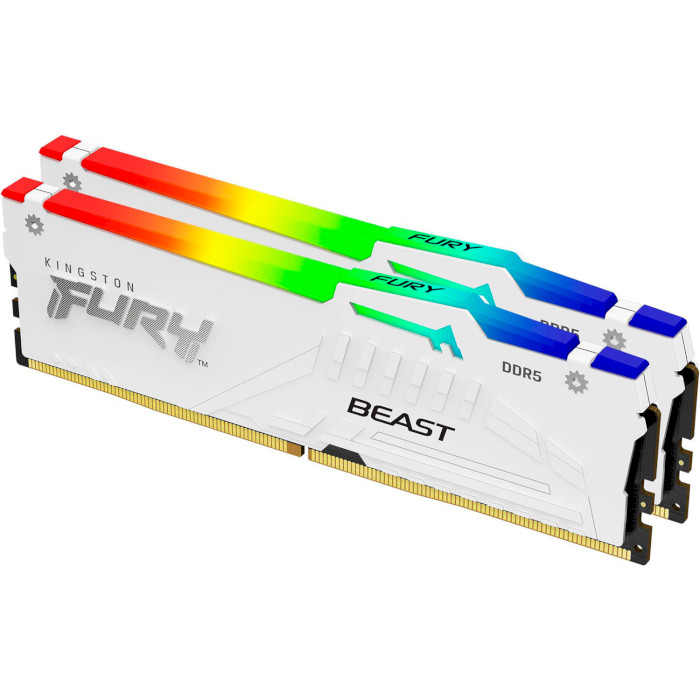 Модуль пам'яті KINGSTON FURY Beast RGB White DDR5 5600MHz 32GB Kit 2x16GB (KF556C40BWAK2-32)