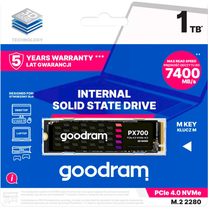 SSD диск GOODRAM PX700 1TB M.2 NVMe (SSDPR-PX700-01T-80)