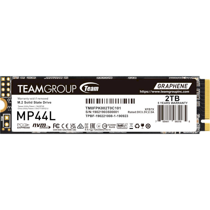 SSD диск TEAM MP44L 2TB M.2 NVMe (TM8FPK002T0C101)