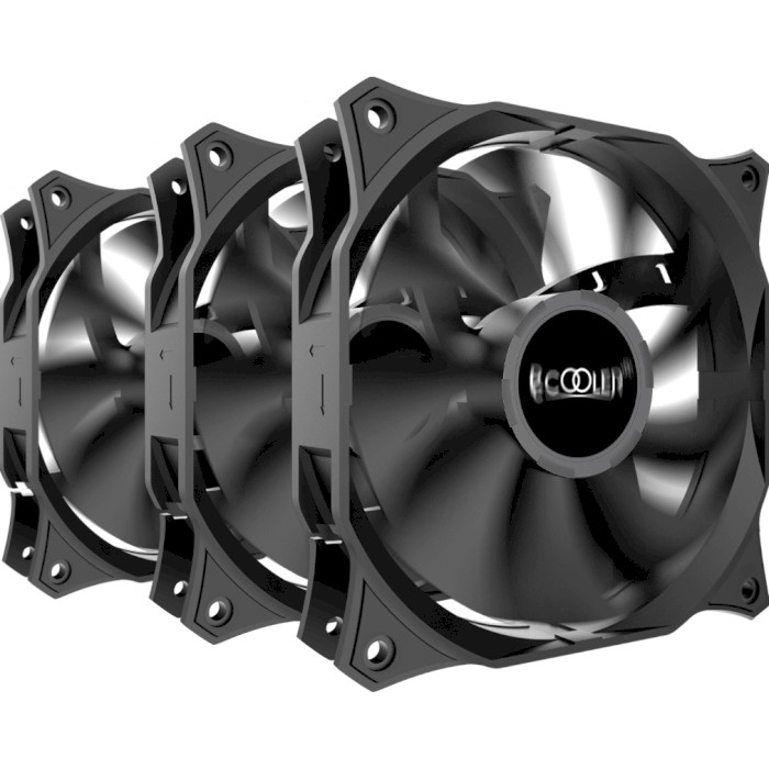 Комплект вентиляторів PCCOOLER DN-120 Black 3-Pack (F3-A120BKNN3-GL)