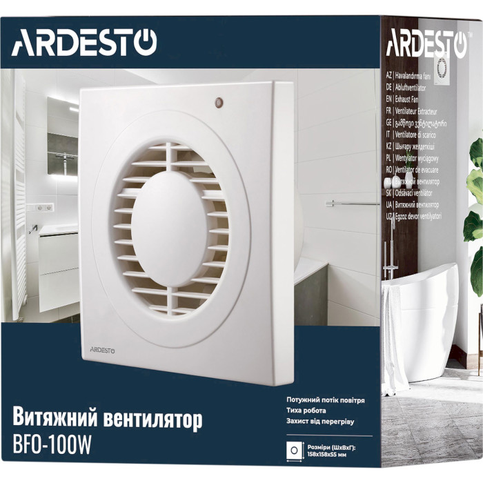 Вентилятор вытяжной ARDESTO BFO-100 White (BFO-100W)