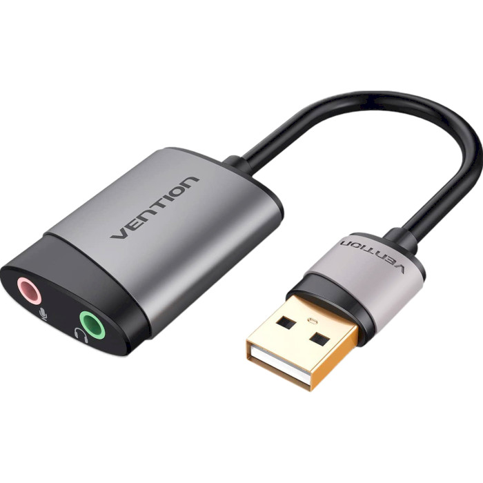 Зовнішня звукова карта VENTION USB External Sound Card Space Gray (CDKHB)