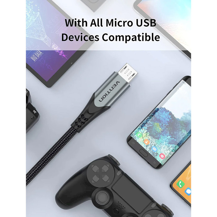 Кабель VENTION USB2.0 AM to Micro-USB 1.5м Gray (COAHG)