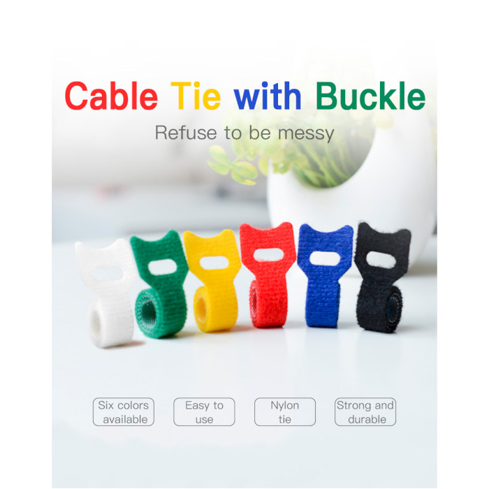 Стяжка-липучка VENTION Cable Tie with Buckle 150x22мм 6 цветов 6шт