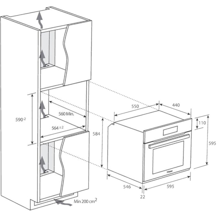 Духовой шкаф HAIER HWO60SM2F3BH