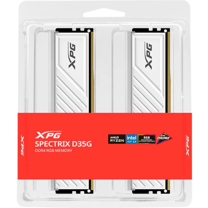 Модуль памяти ADATA XPG Spectrix D35G RGB White DDR4 3600MHz 16GB Kit 2x8GB (AX4U36008G18I-DTWHD35G)