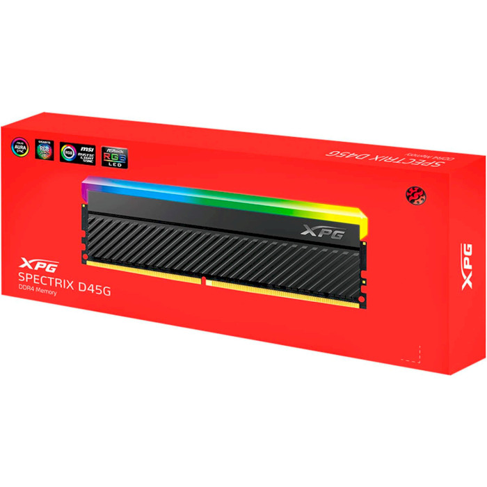 Модуль пам'яті ADATA XPG Spectrix D45G RGB Black DDR4 3600MHz 8GB (AX4U36008G18I-CBKD45G)