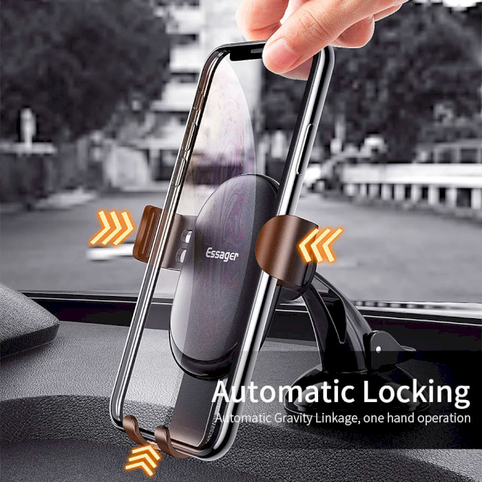Автотримач для смартфона ESSAGER MoJack Gravity Car Phone Holder Black