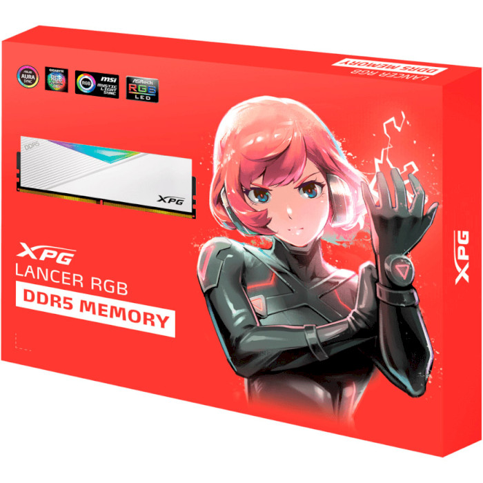 Модуль памяти ADATA XPG Lancer RGB White DDR5 6000MHz 64GB Kit 2x32GB (AX5U6000C3032G-DCLARWH)