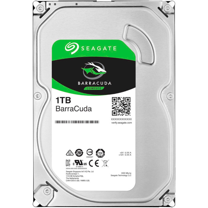 Жёсткий диск 3.5" SEAGATE BarraCuda 1TB SATA/256MB (ST1000DM014)