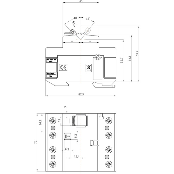 Диференційний автоматичний вимикач ETI EFI-P4 AC 63/0.3 3p+N, 63А, 10кА (2061633)