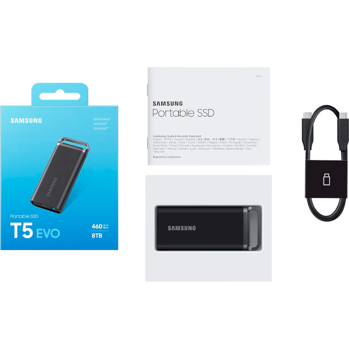Портативный SSD диск SAMSUNG T5 Evo 8TB USB3.2 Gen1 (MU-PH8T0S/EU)