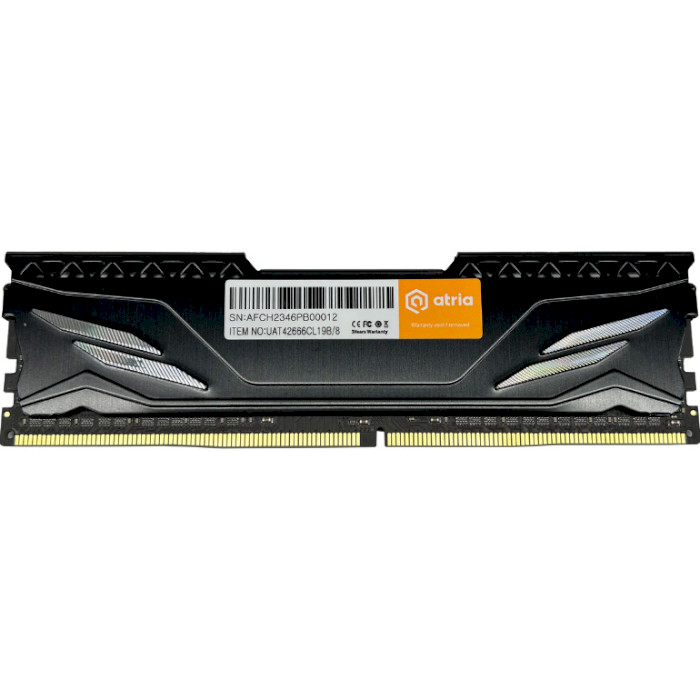 Модуль пам'яті ATRIA Fly Black DDR4 2666MHz 8GB (UAT42666CL19B/8)