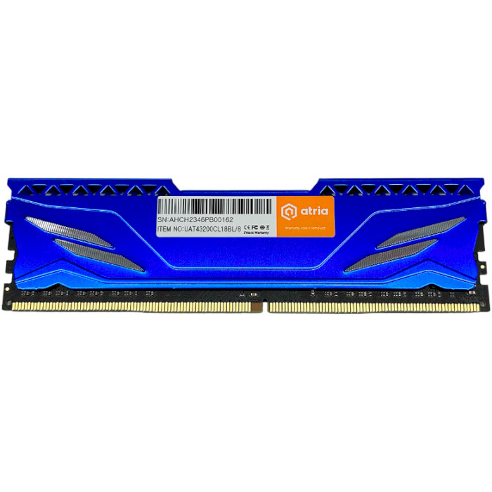 Модуль памяти ATRIA Fly Blue DDR4 3200MHz 8GB (UAT43200CL18BL/8)