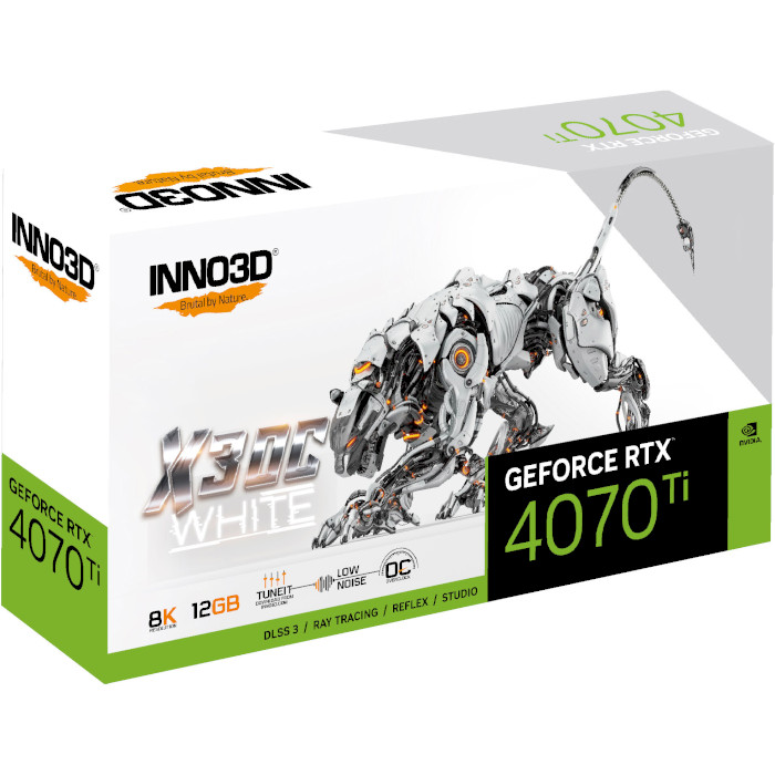 Видеокарта INNO3D Geforce RTX 4070 Ti X3 OC White (N407T3-126XX-186148W)