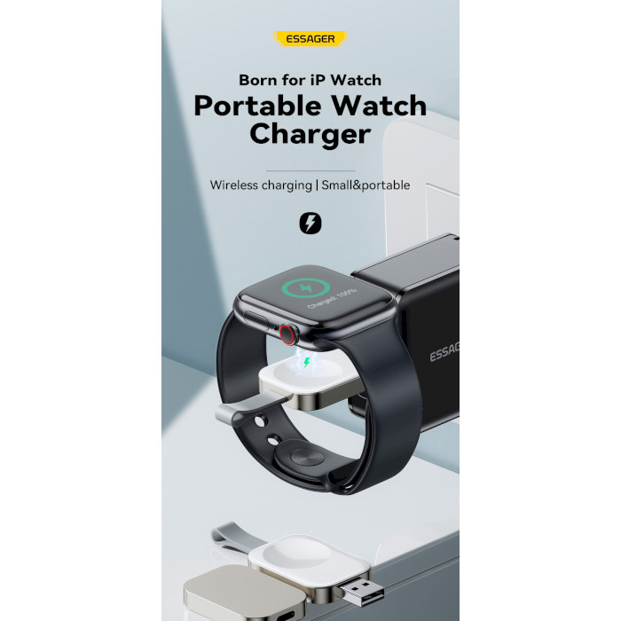 Бездротовий зарядний пристрій ESSAGER Yibay Smart Watch Wirless Charger White (EWXA-YB02-Z)