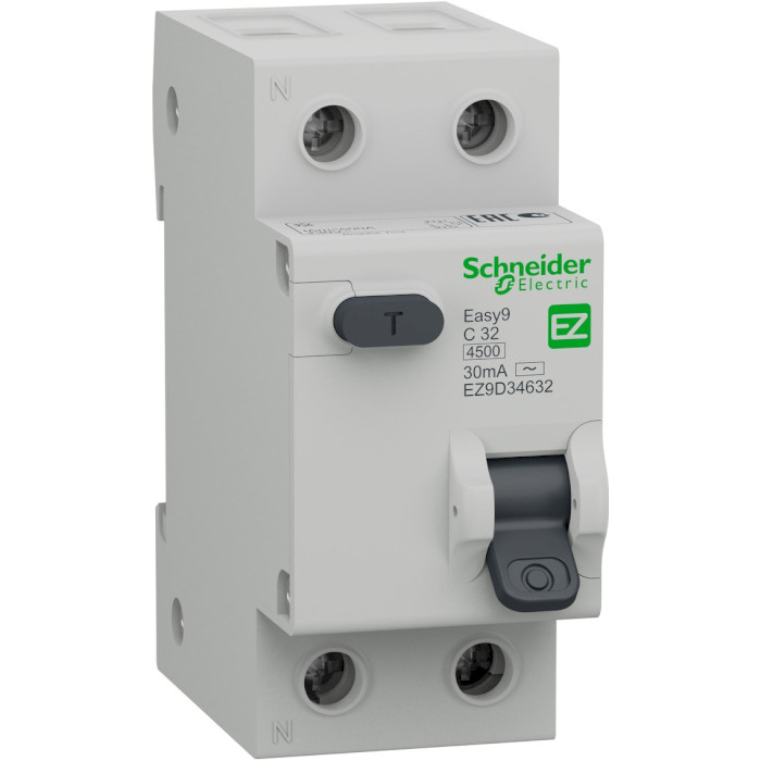Диференційний автоматичний вимикач SCHNEIDER ELECTRIC Easy9 1p+N, 32А, C, 4.5кА (EZ9D34632)