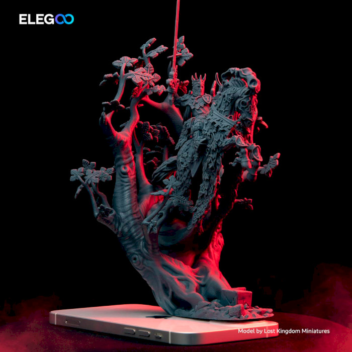 Фотополимерная резина для 3D принтера ELEGOO 8K Water Washable Resin, 1кг, Space Gray (50.103.0128)