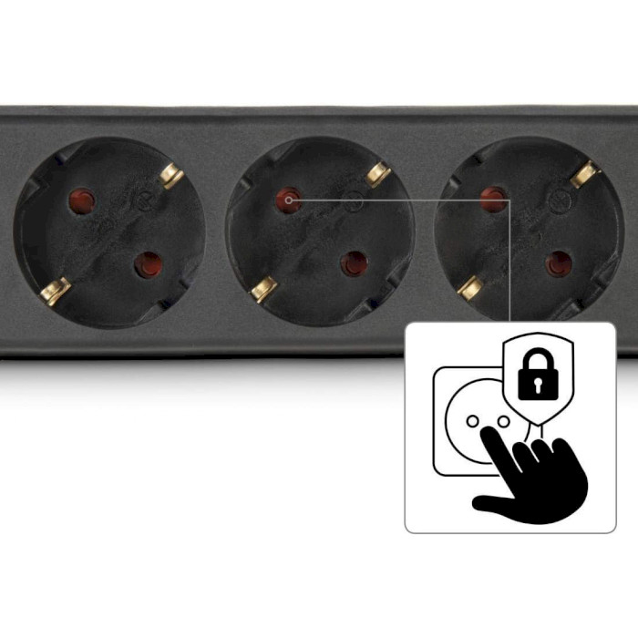 Удлинитель HAMA 6-Way Power Strip Black, 6 розеток, 5м (00137266)