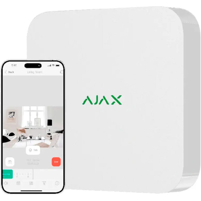 Відеореєстратор мережевий 16-канальний AJAX NVR 16-channel Jeweller White (000034518)