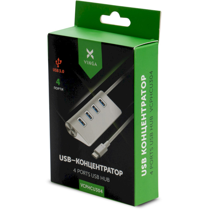 USB-хаб VINGA Type-C to 4xUSB3.0 (VCPHCU304)