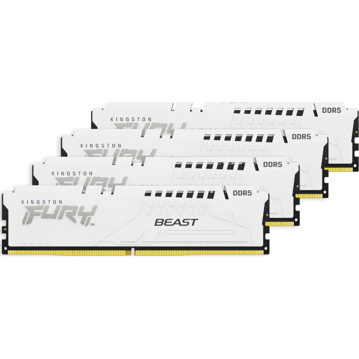 Модуль пам'яті KINGSTON FURY Beast White DDR5 5200MHz 128GB Kit 4x32GB (KF552C40BWK4-128)
