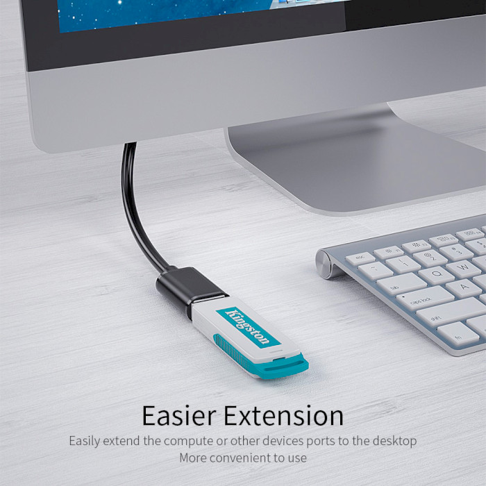 Кабель-удлинитель ESSAGER Extension Cable USB 3.0 Male to Female 2м Black (EXCAM-YTC01)