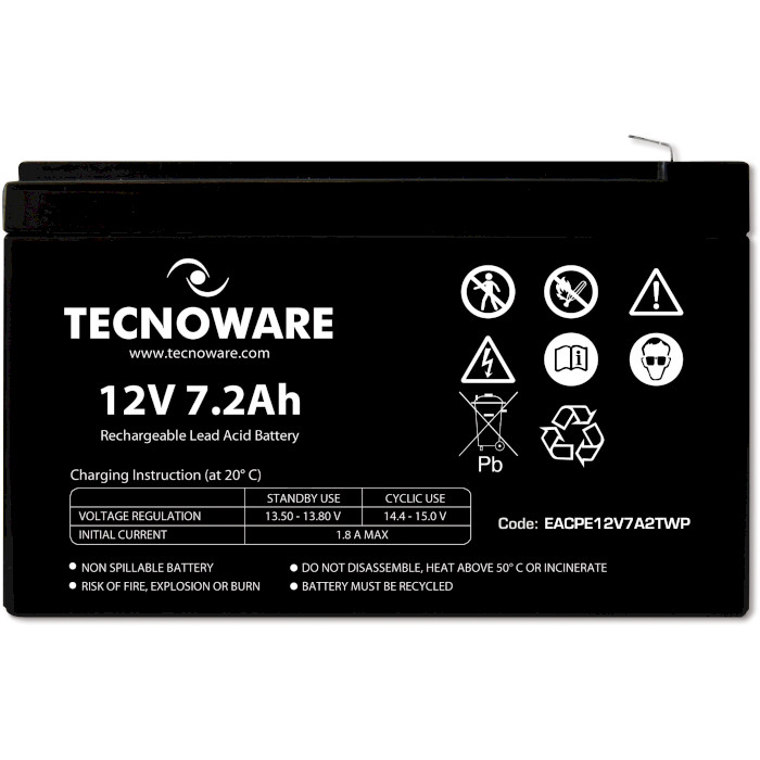 Акумуляторна батарея TECNOWARE 12V 7.2Ah (12В, 7.2Агод) (EACPE12V7A2TWP)